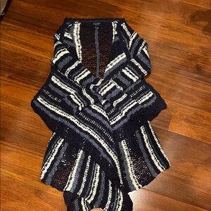 Lucky Brand Navy and White Striped Cardigan